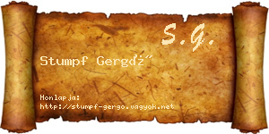 Stumpf Gergő névjegykártya